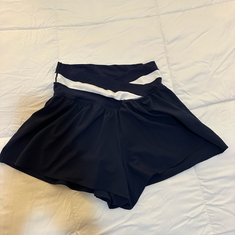 Aerie Navt and White Cross over shorts